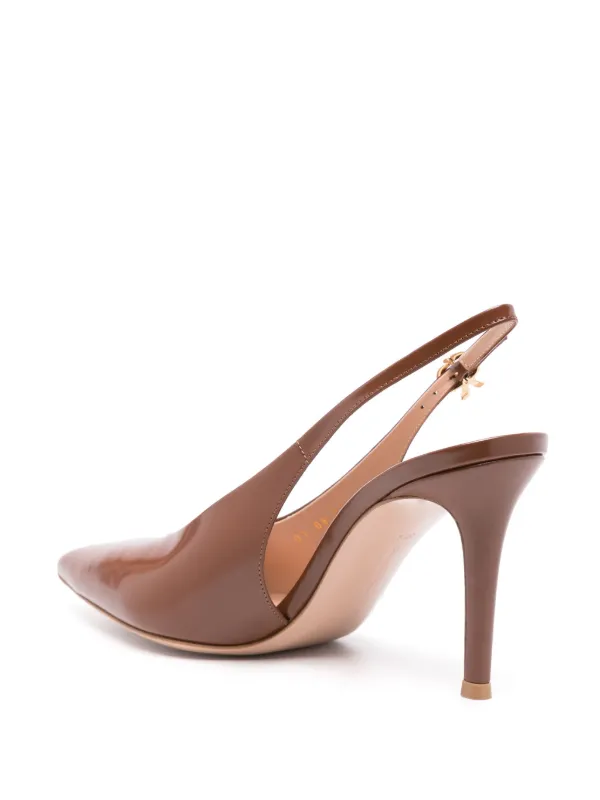 【Gianvito Rossi】 Robbie 55 patentレザースリングバックパン Gianvito Rossi Robbie 55mm スリングバック パンプス