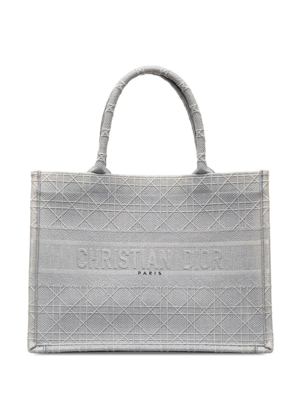 Christian Dior Pre-Owned 2020 Medium Cannage Embroidered Book tote bag | Grey | Image 1