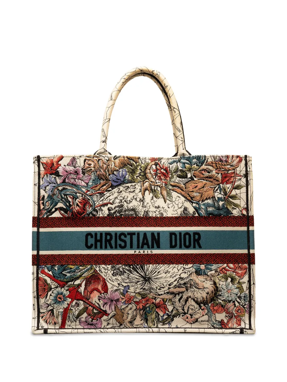 Pre-owned Dior 2021 Large Zodiac Book Tote Bag In White