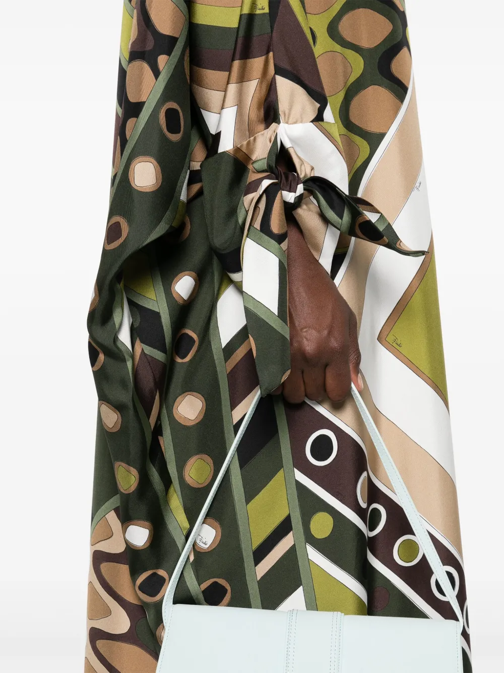Pucci Vivara-print Silk Kaftan Dress In Green