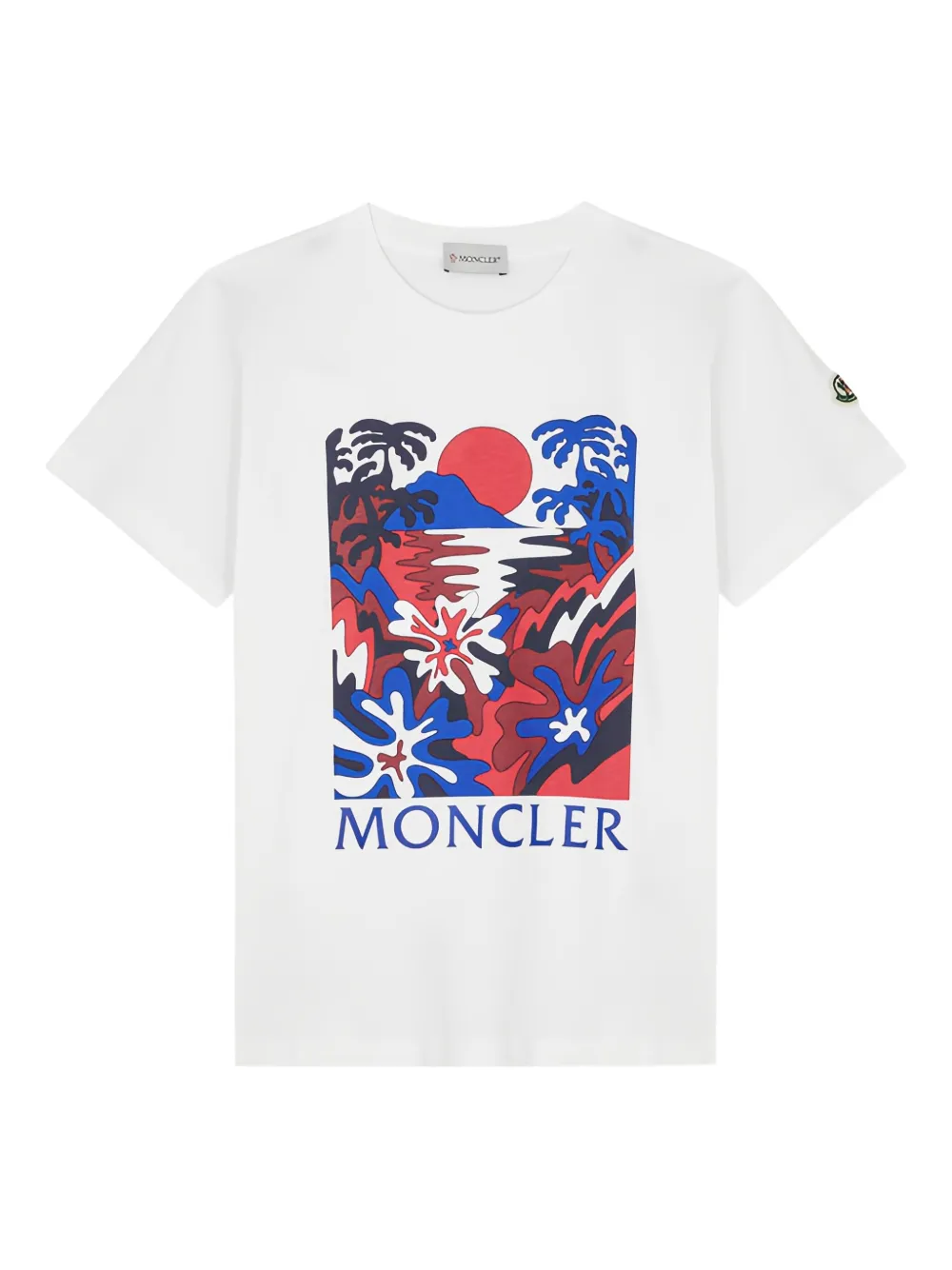 Moncler Enfant T-shirt met grafische print Wit
