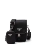 Prada Re-Nylon logo-plaque messenger bag - Black