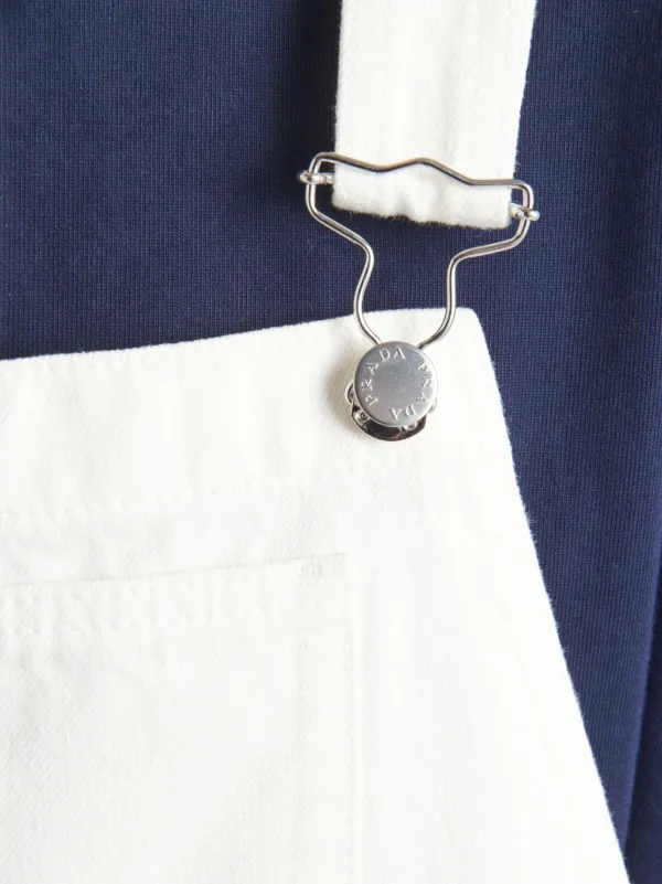 Prada Denim Overall mini-dress | White | FARFETCH