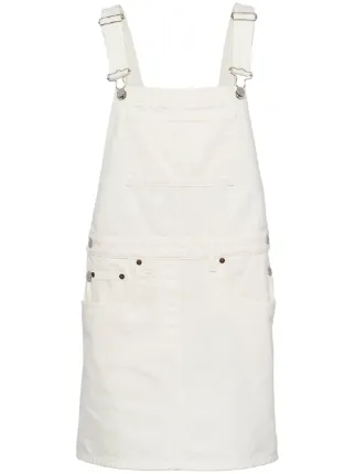 Prada Denim Overall mini-dress | White | FARFETCH ID Prada Denim Overall mini-dress | White | FARFETCH ID