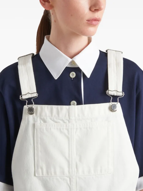 ワンピース PRADA Denim Dungarees Dress Prada Denim Overall mini-dress | White | FARFETCH