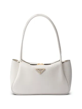 Prada Darling Medium Leather Shoulder Bag | White | FARFETCH