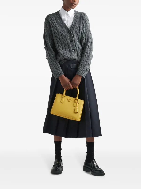 PRADA イエロー サフィアーノレザー ハンドバッグ