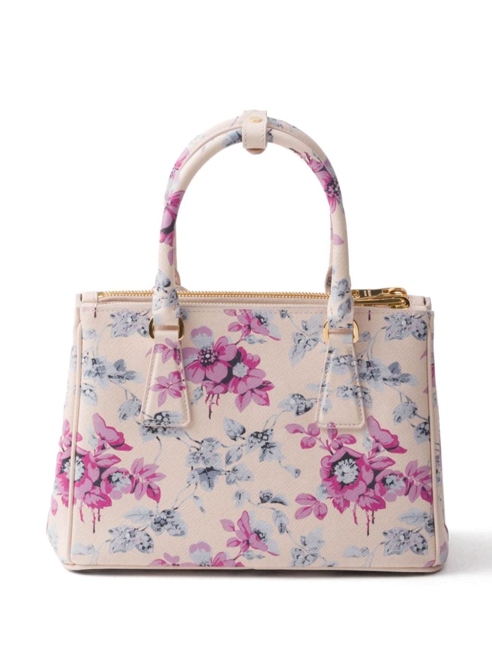 Shop Prada Galleria Printed Saffiano Leather Bag In Pink