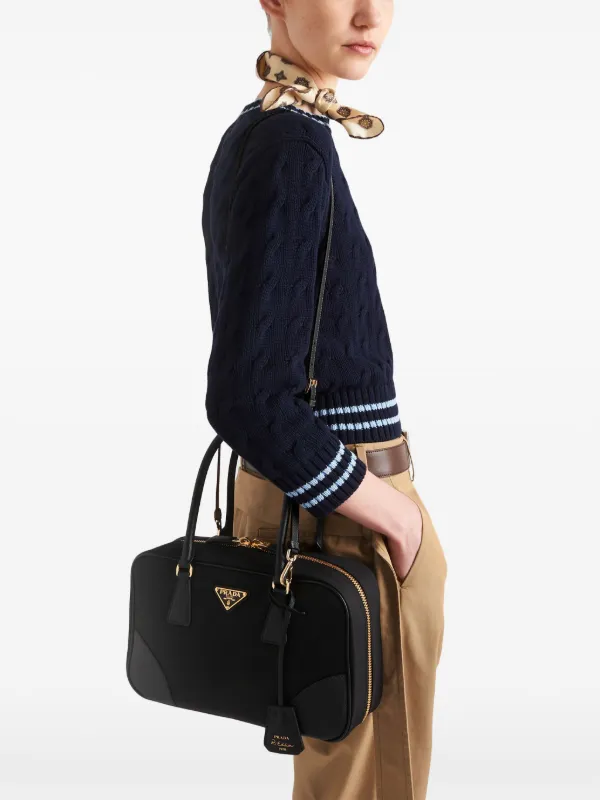 【関税&送料込】Prada Black Canvas Medium Re-Edition 1978 Ha Prada Medium Re-Edition 1978 Tote Bag | Black | FARFETCH