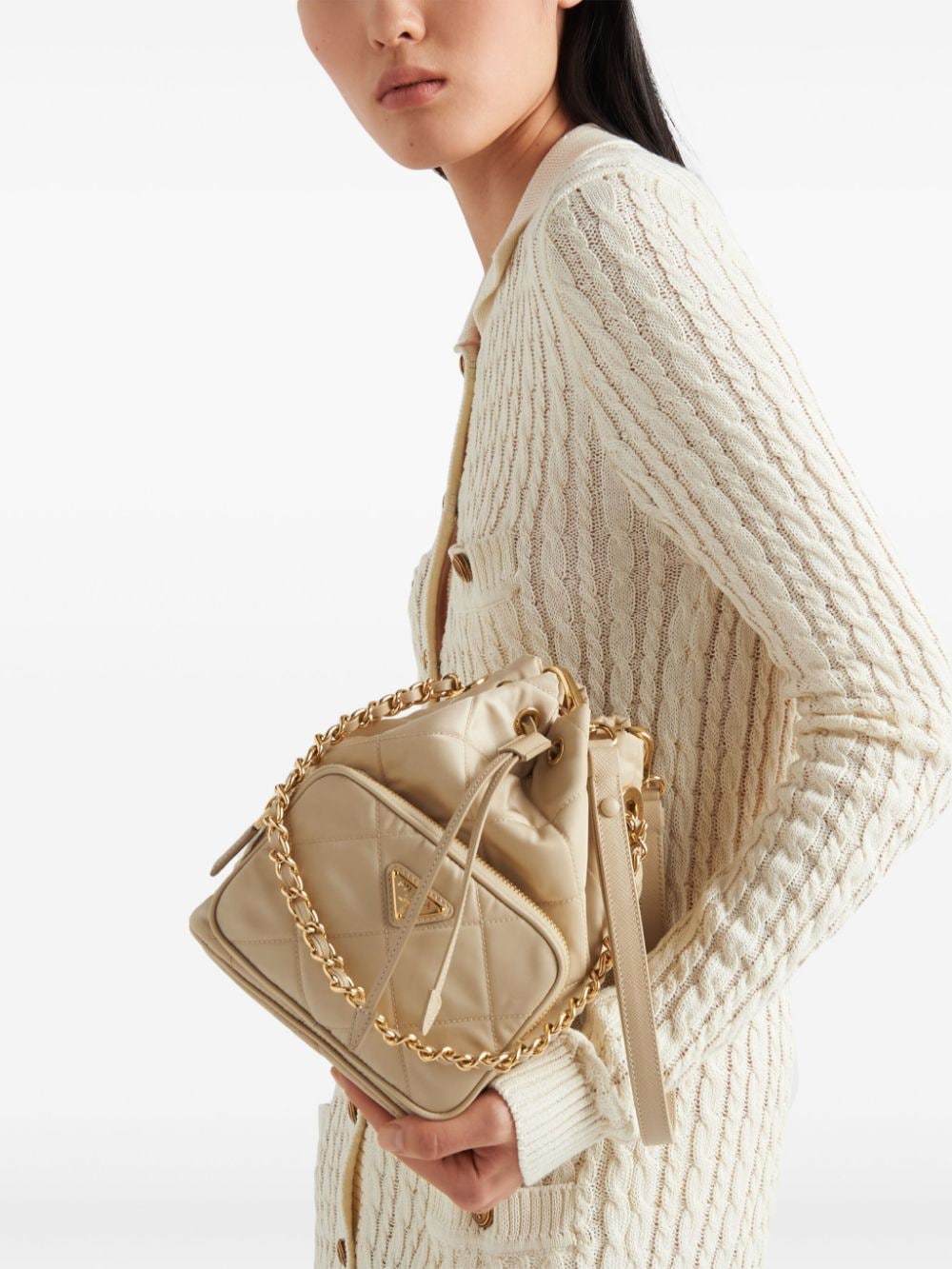 Shop Prada Re-edition 1995 Shoulder Bag In Neutrals