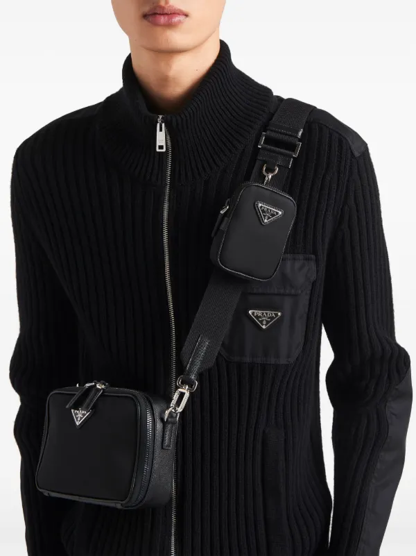 Prada Brique Messenger Bag | Black | FARFETCH JO