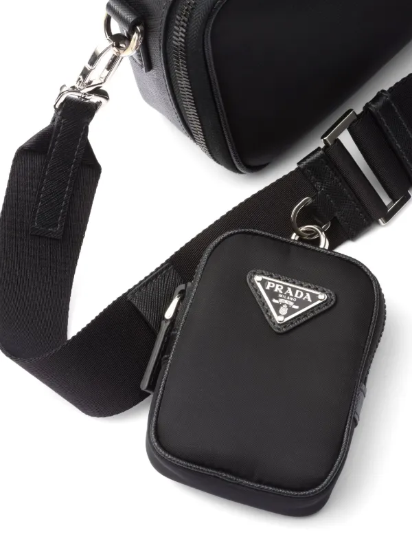 Prada Brique Messenger Bag | Black | FARFETCH JO