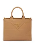 Prada small Symbole leather tote bag - Brown