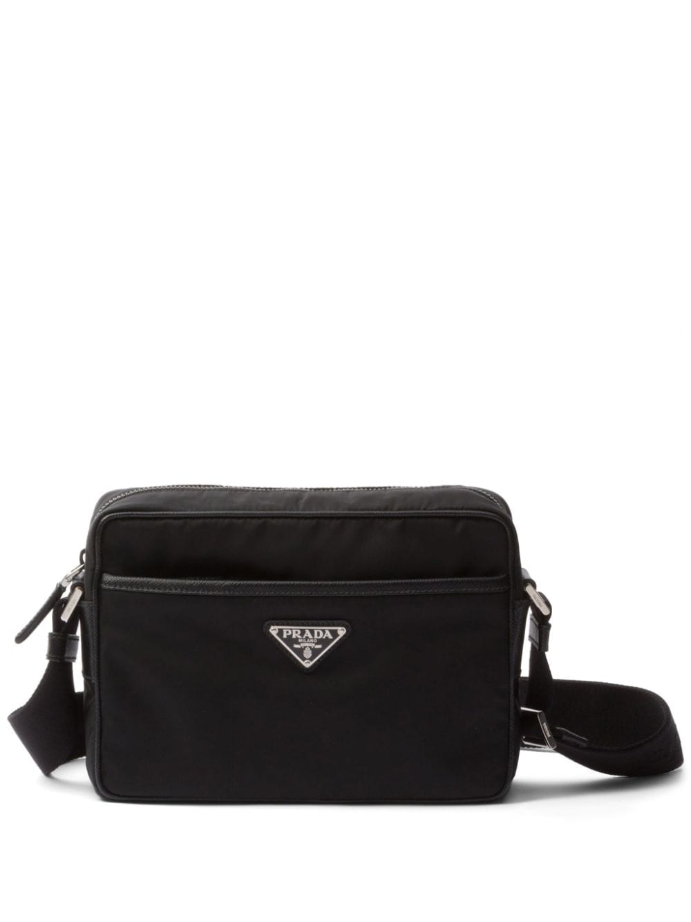 Prada Re-nylon And Saffiano Shoulder Bag In Black