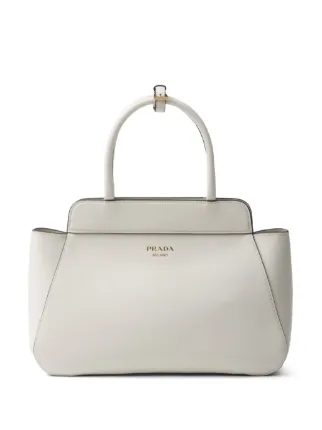 PRADA ホワイトレザー ハンドバッグ Prada レザーハンドバッグ | ホワイト | FARFETCH JP