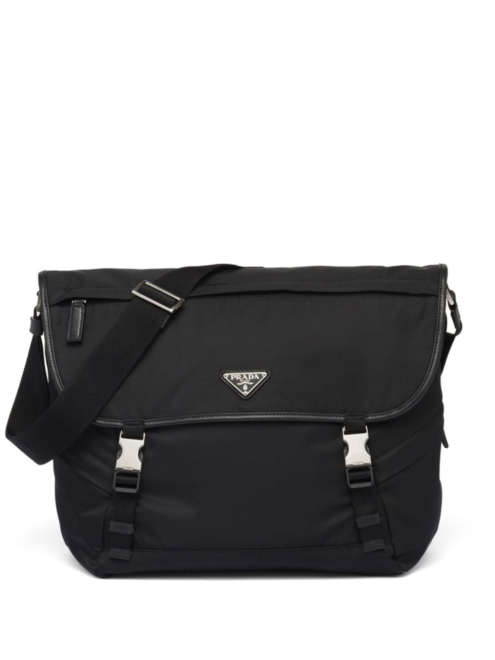Prada Men's Nylon Messenger Crossbody Bag In Black