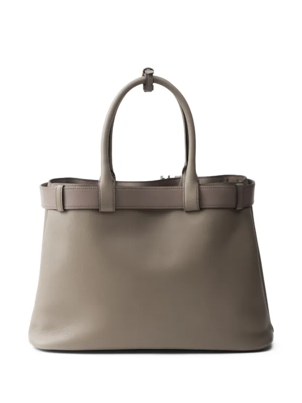【VIP価格】PRADA Gray Leather Handbag Prada Light Gray Leather Handbag Grey ref.1726144 - Joli Closet