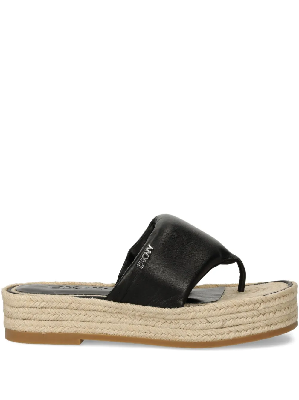 Dkny Leather Slides In Black