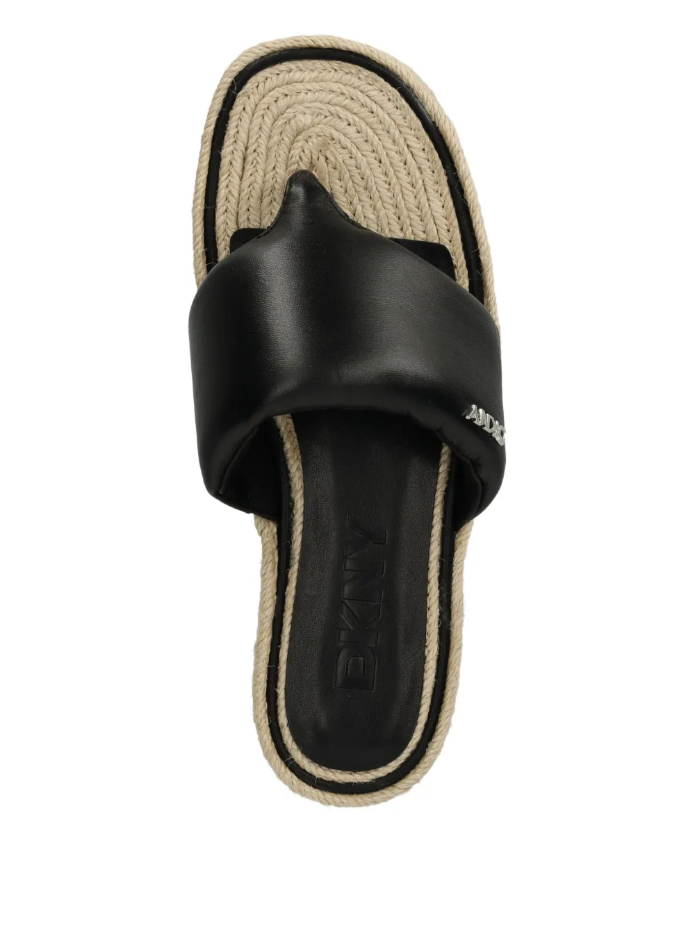 Dkny Leather Slides In Black