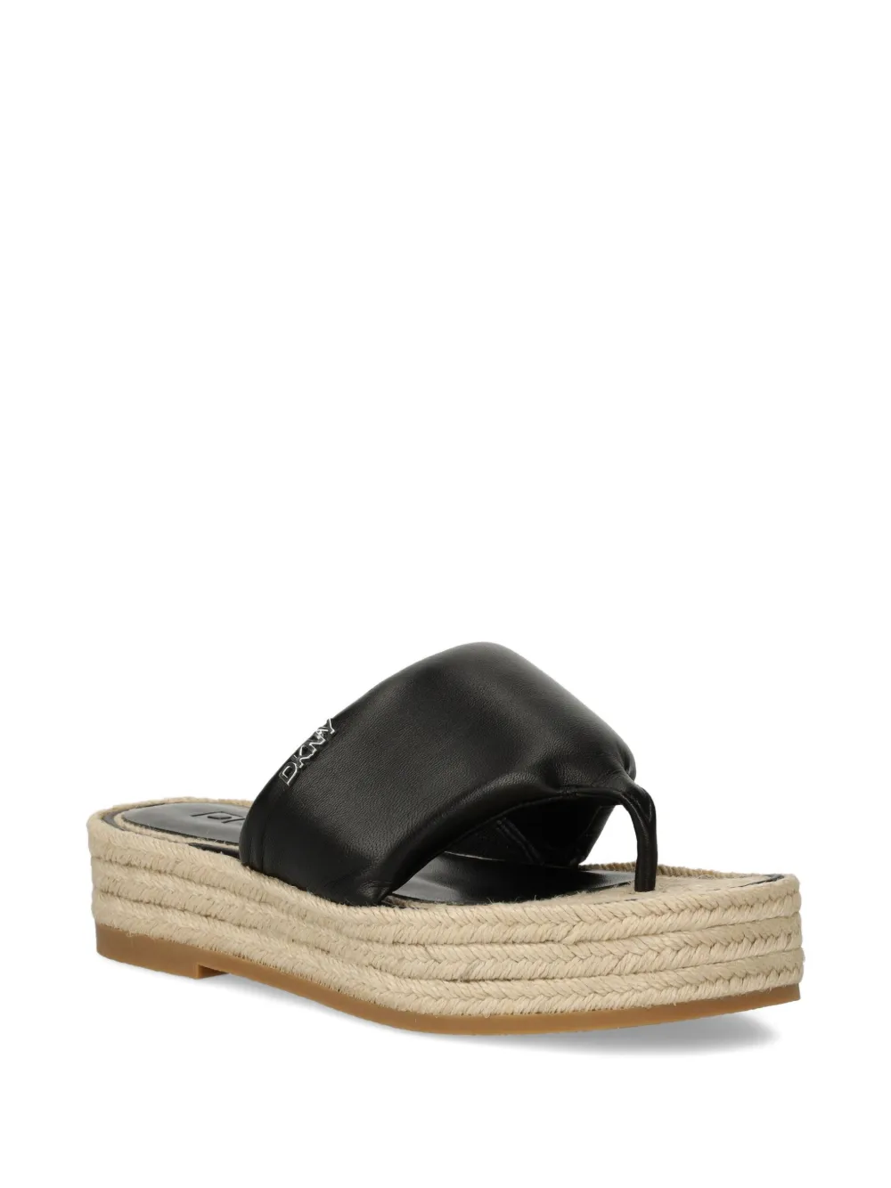 Dkny Leather Slides In Black