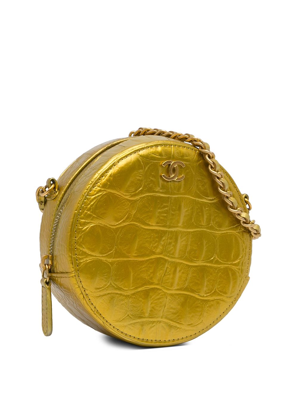 Cheap HOT SALE CHANEL 2019 Paris-New York Coco Croc Round crossbody bag Women