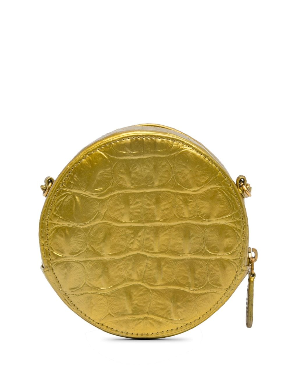 CHANEL Pre-Owned 2019 Paris-New York Coco Croc Round crossbody bag - Goud