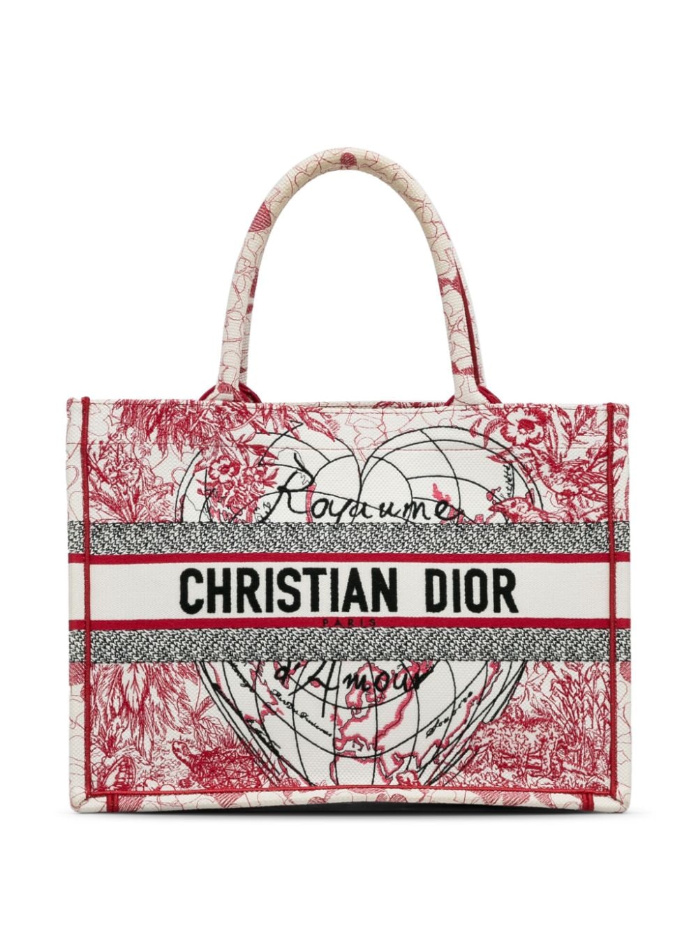 Pre-owned Dior 2021 Medium Royaume D'amour Book Tote Bag In Red