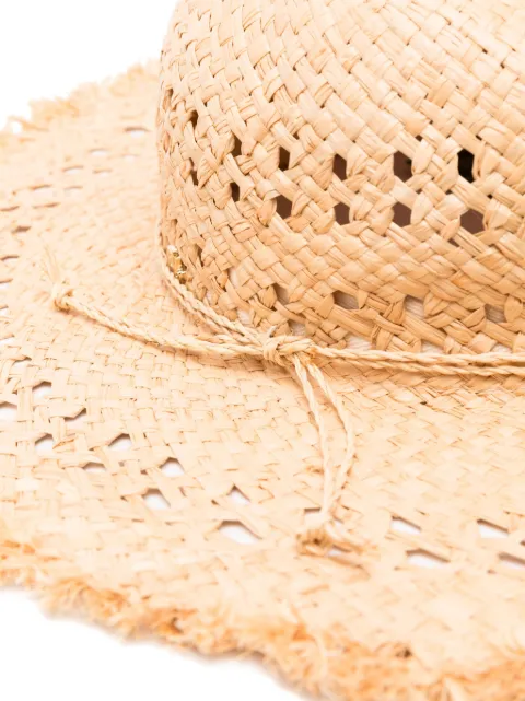 Lauren Ralph Lauren frayed-edge raffia hat 454937137 - 1