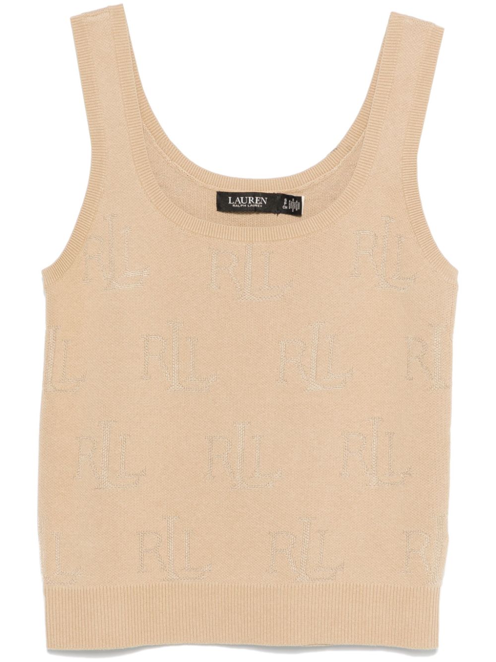 Lauren Ralph Lauren jacquard logo knitted top - Brown