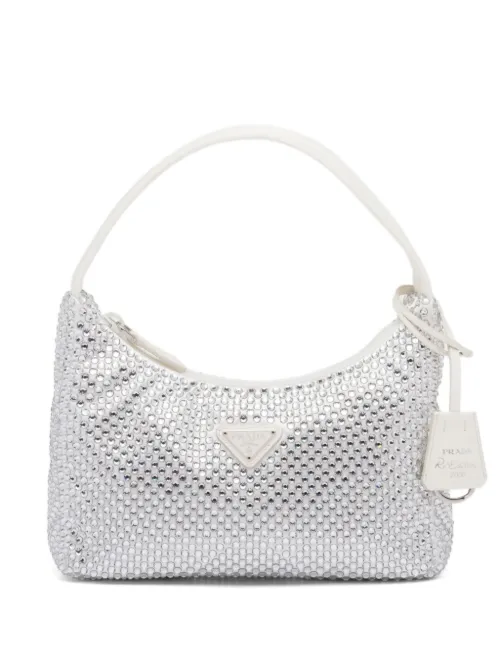 Mini sac à main Re-Edition 2000 à ornements en cristal - Prada - Modalova