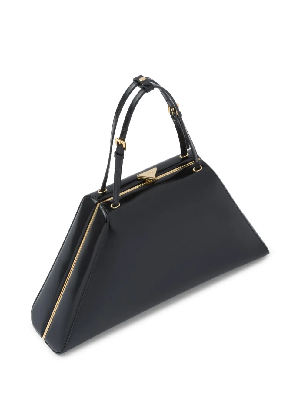 Shop Prada Patent-leather Tote Bag In Black