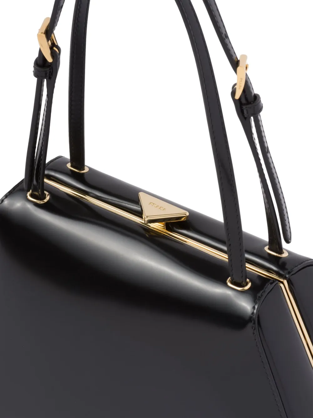 Shop Prada Patent-leather Tote Bag In Black