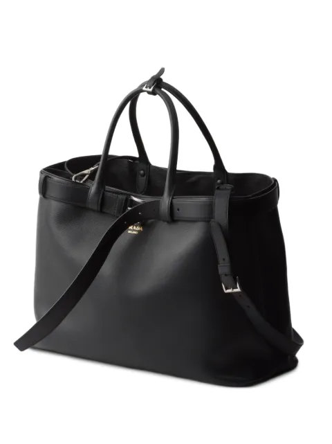 Prada Buckle leather tote bag