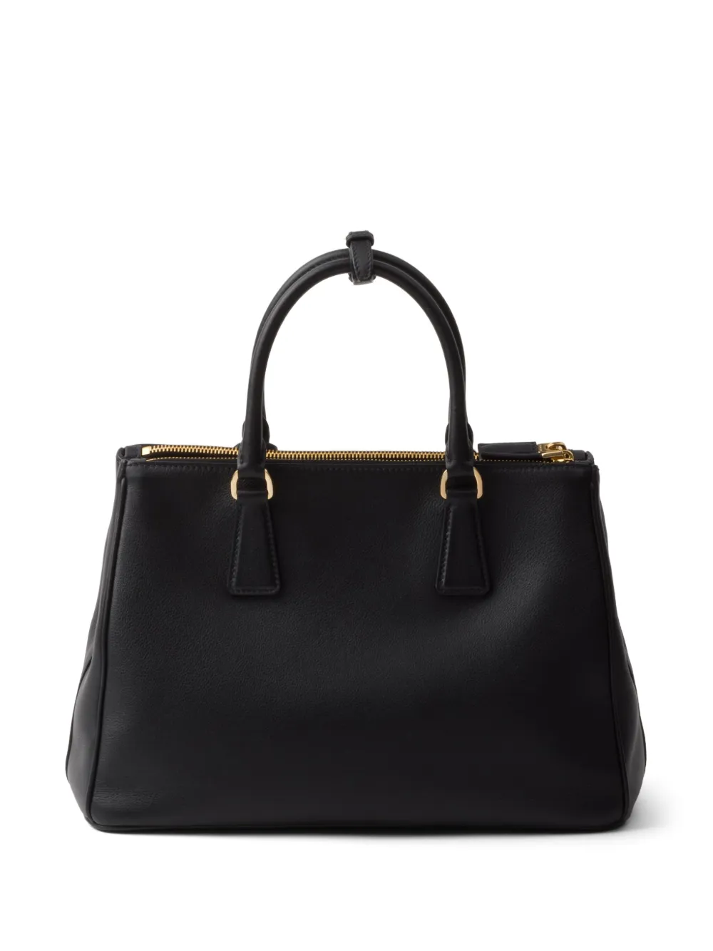 Prada Re-nylon And Leather Medium Top-handle Bag With Padlock In Schwarz