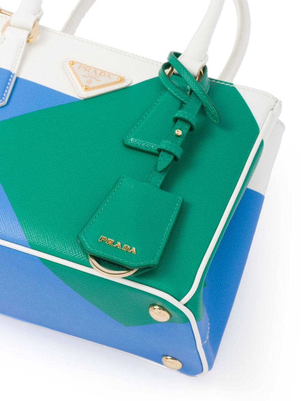 Shop Prada Small Galleria Saffiano Leather Handbag In Green