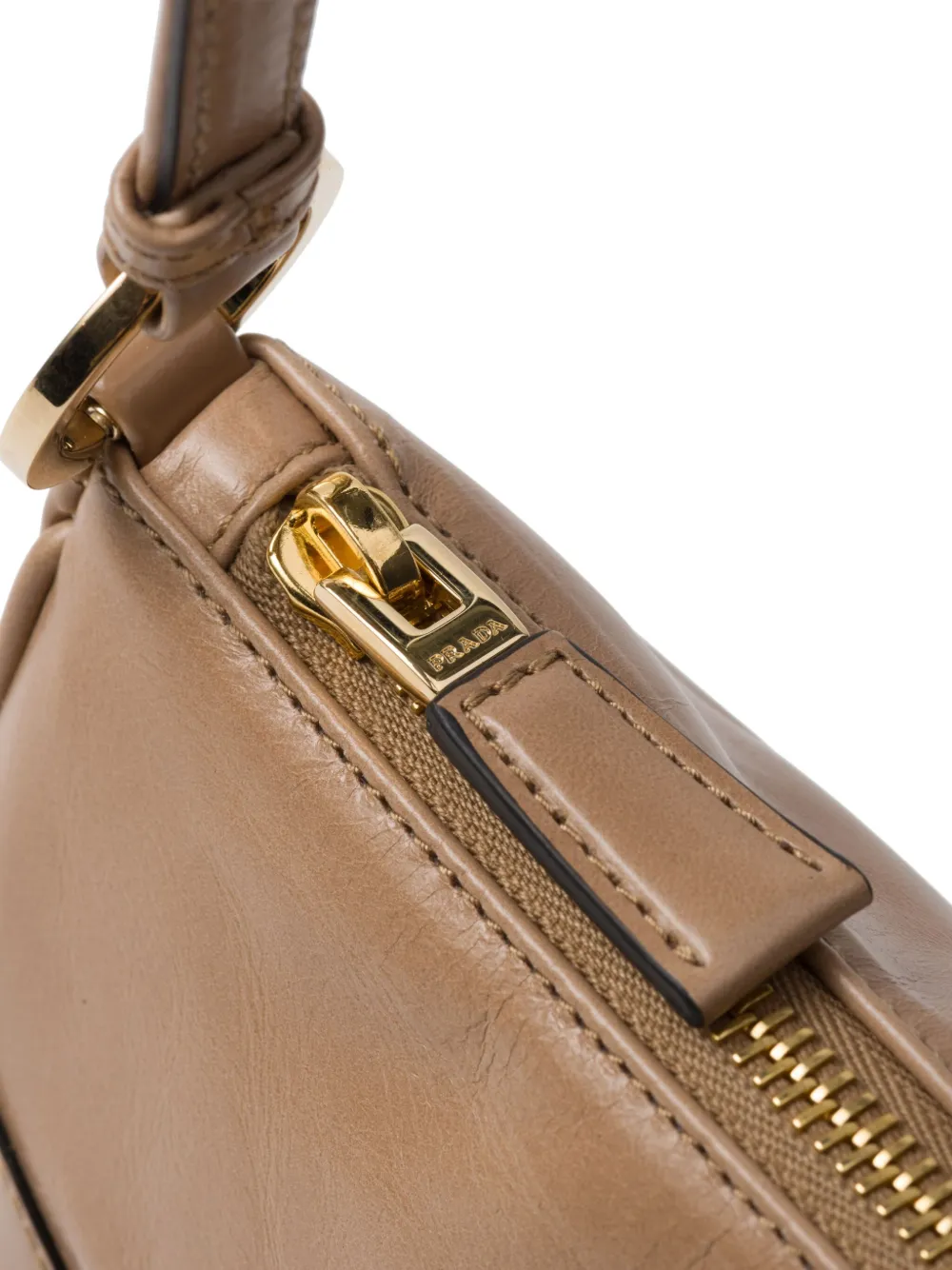 Prada Kleine Re-Edition 2002 leren schoudertas Bruin