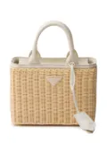 Prada medium Wicker Triangle-logo tote bag - Neutrals