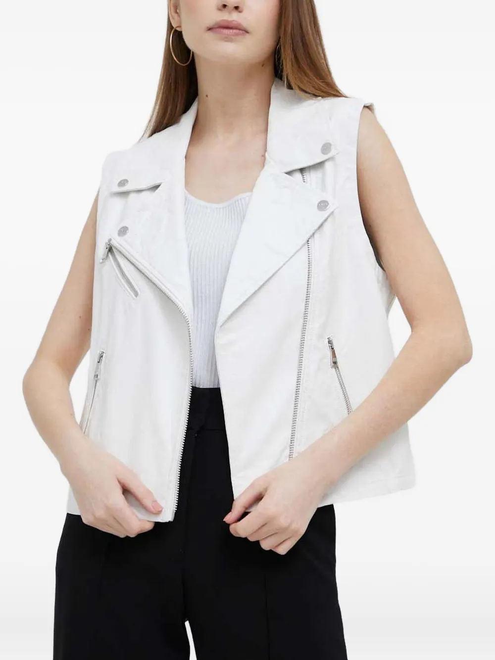DKNY zip-up gilet | White | Image 1