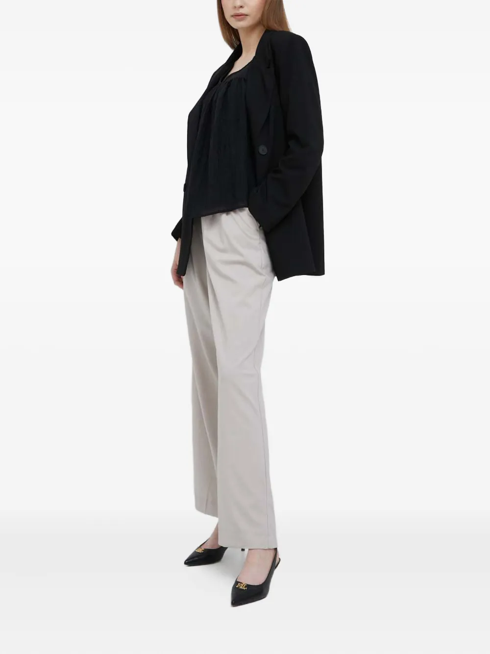 DKNY Blouse met gestrikte rug en textuur - Zwart