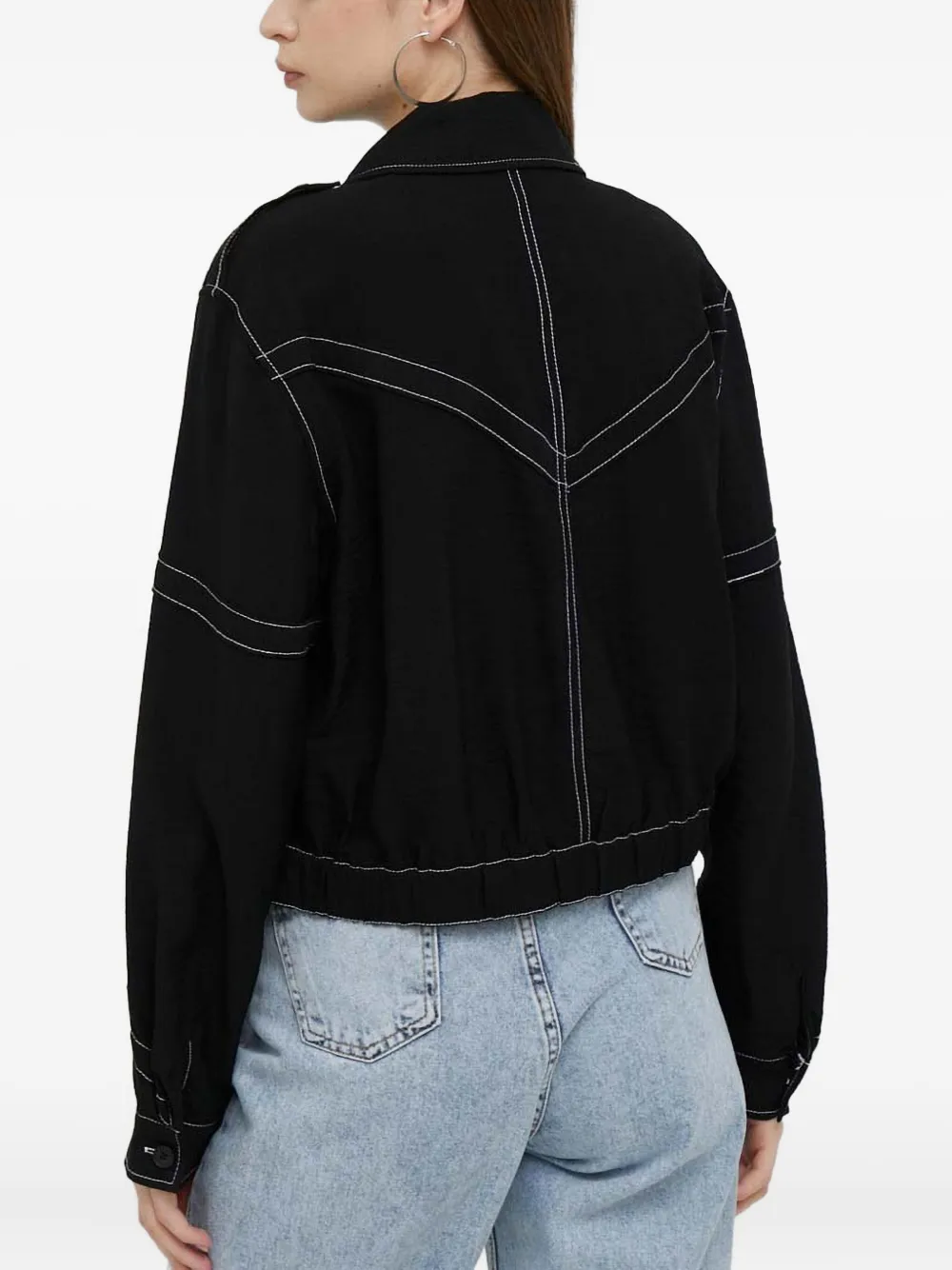 DKNY Cropped jack met contrasterende stiksels Zwart