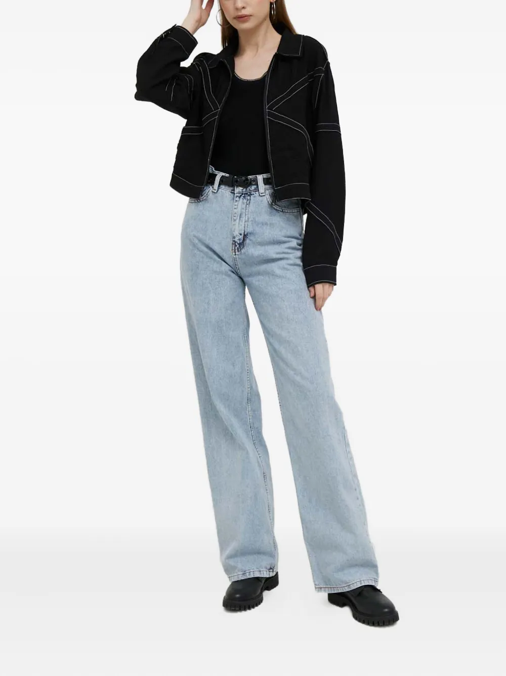 DKNY contrast-stitch cropped jacket | Cropped Jackets | Image 2
