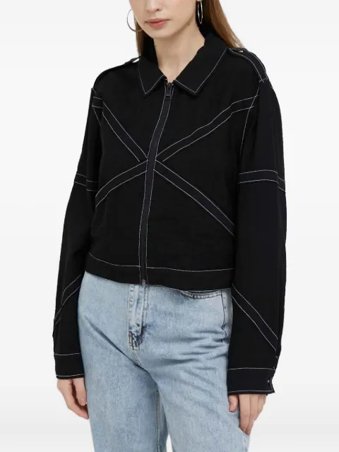 DKNY contrast-stitch cropped jacket