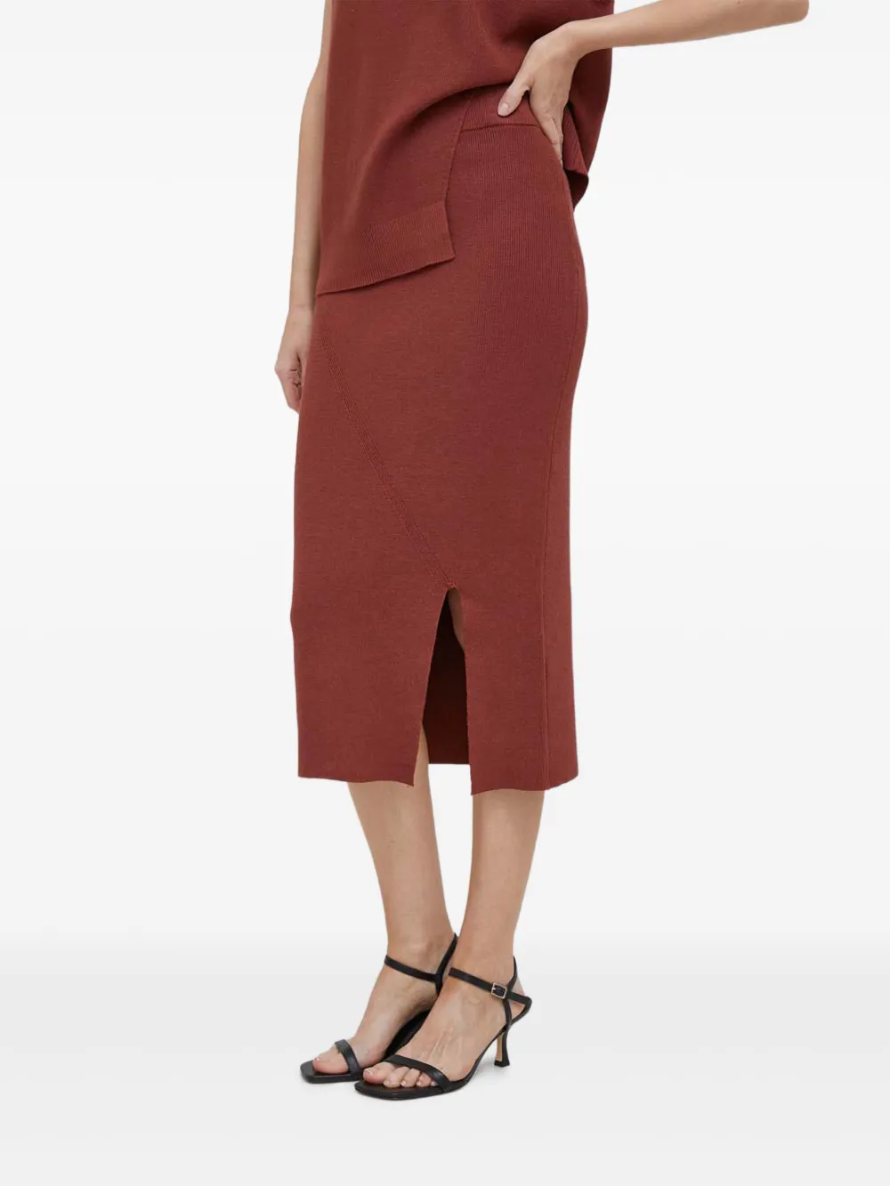 DKNY falda midi con abertura lateral | rojo | Image 1