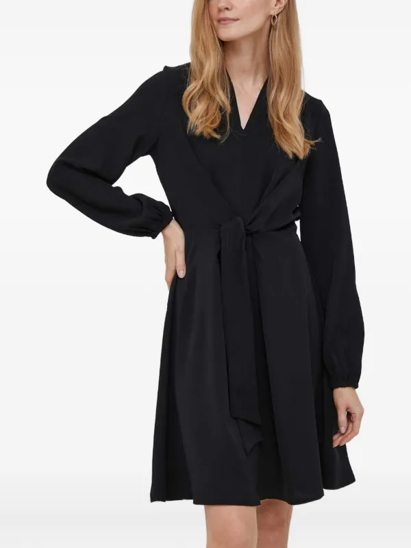 DKNY tie-fastening long-sleeve Dress | Black | FARFETCH GE