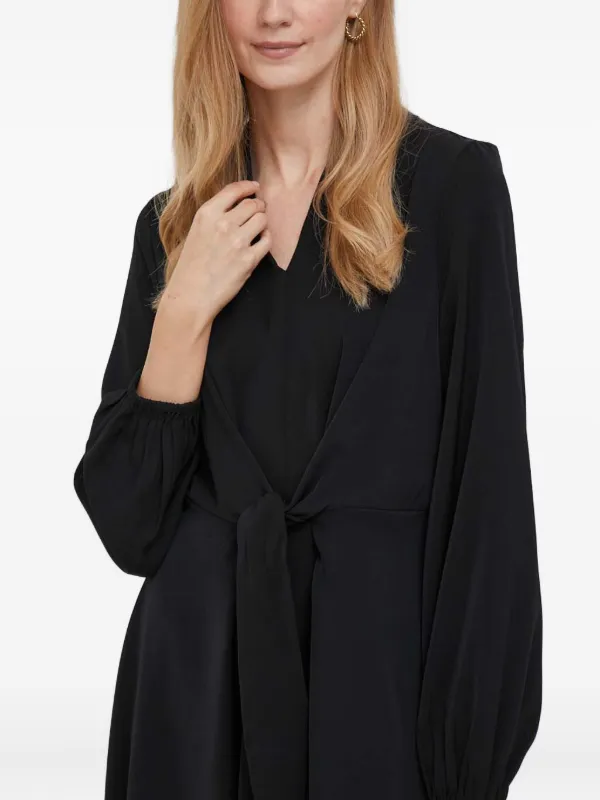DKNY tie-fastening long-sleeve Dress | Black | FARFETCH SG