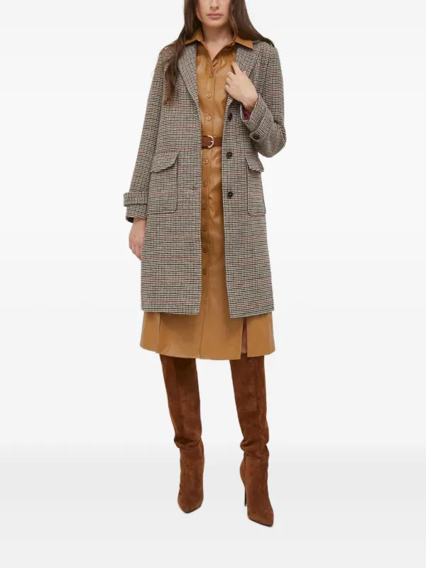 dkny brown dress DKNY Women's Petite Brown Faux Suede Cap Sleeve Hardware Trimmed Dress - 8