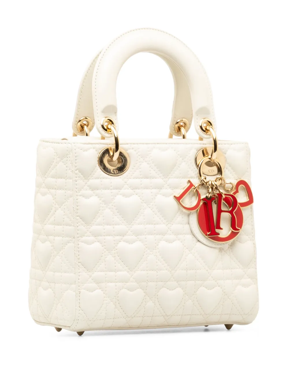 Pre-owned Dior 2023 Small Amour Cannage Lady  My Abc Satchel In White