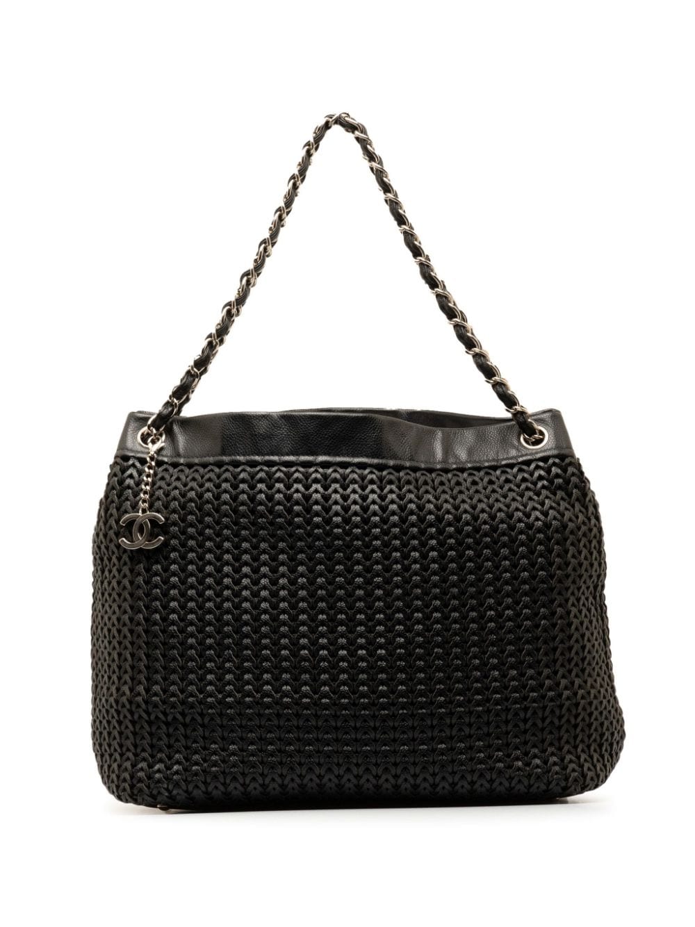 Pre-owned Chanel 2005-2006 Woven Caviar Leather Tote Bag In Black