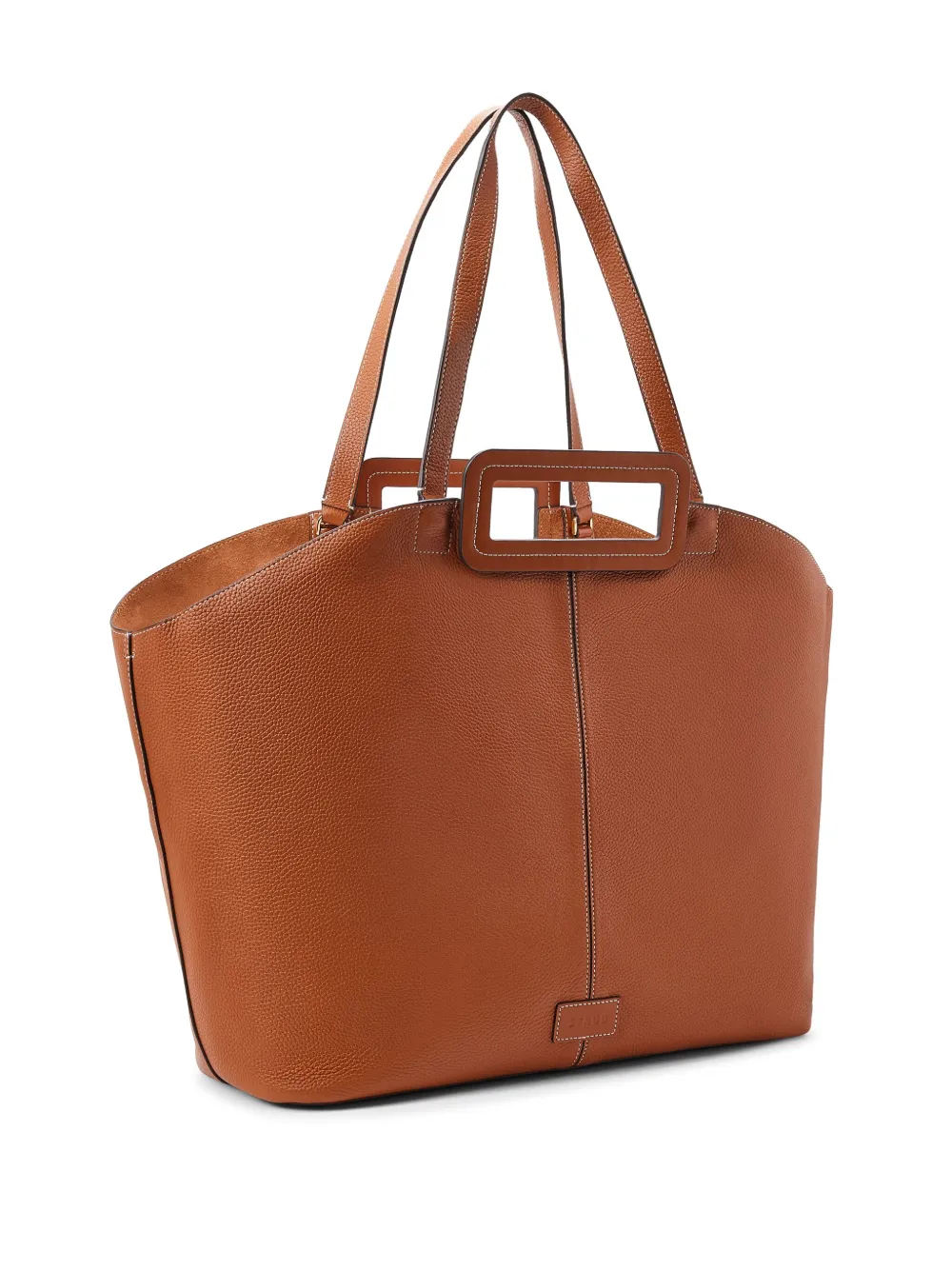 STAUD Shopper met logo applicatie Bruin