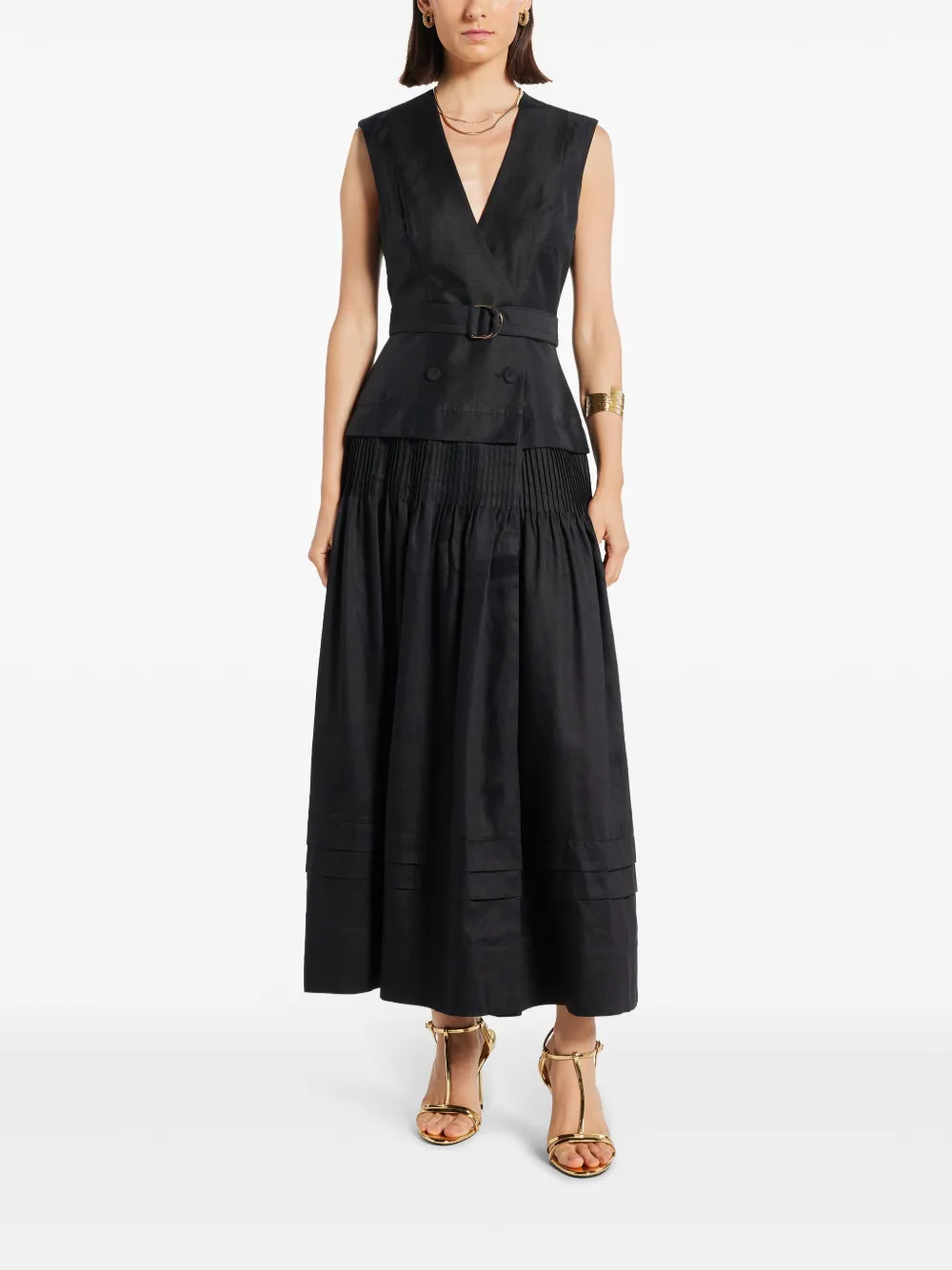 Acler Delaware midi-jurk - Zwart